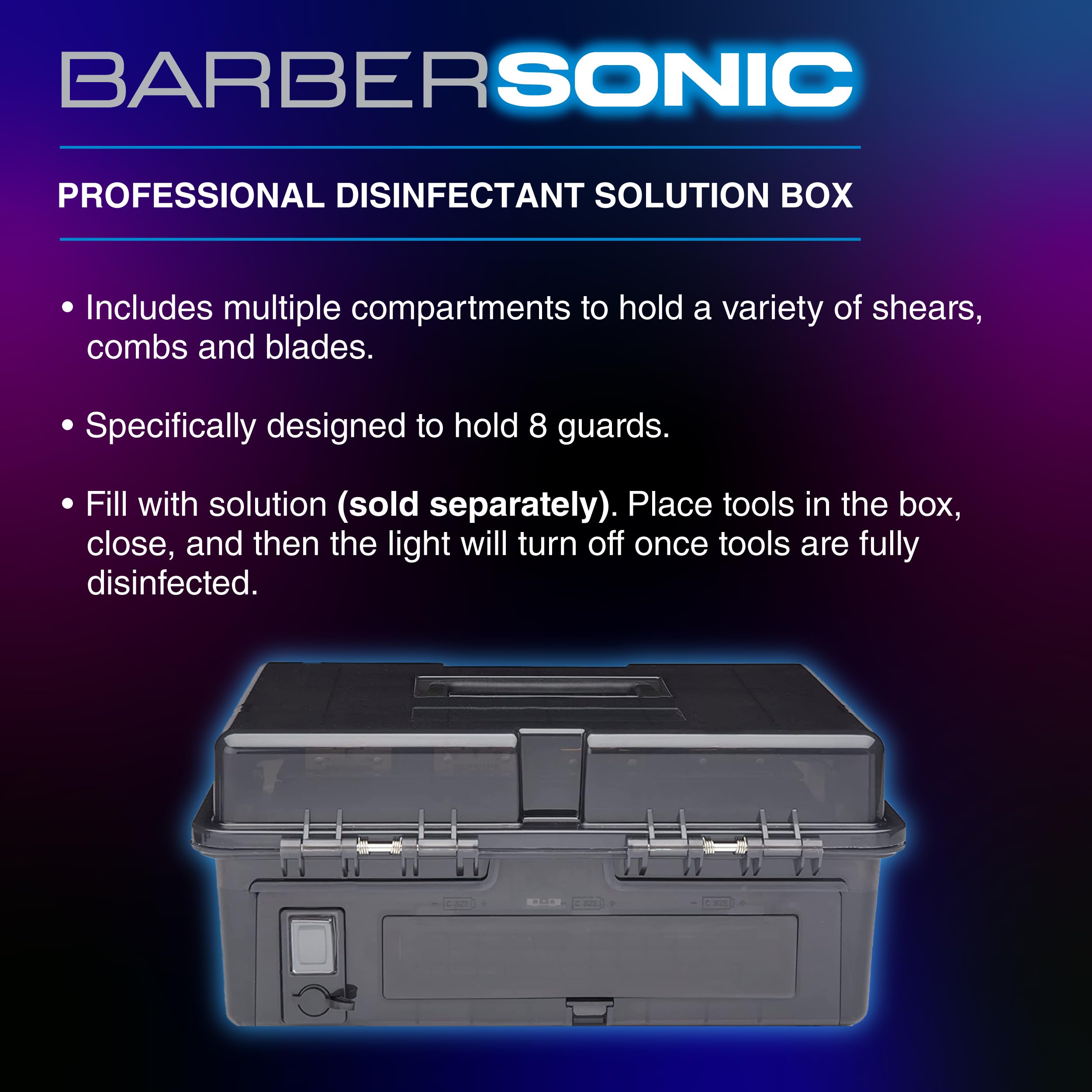 BaBylissPRO BarberSONIC Disinfectant Storage Box For Clipper & Trimmer ...