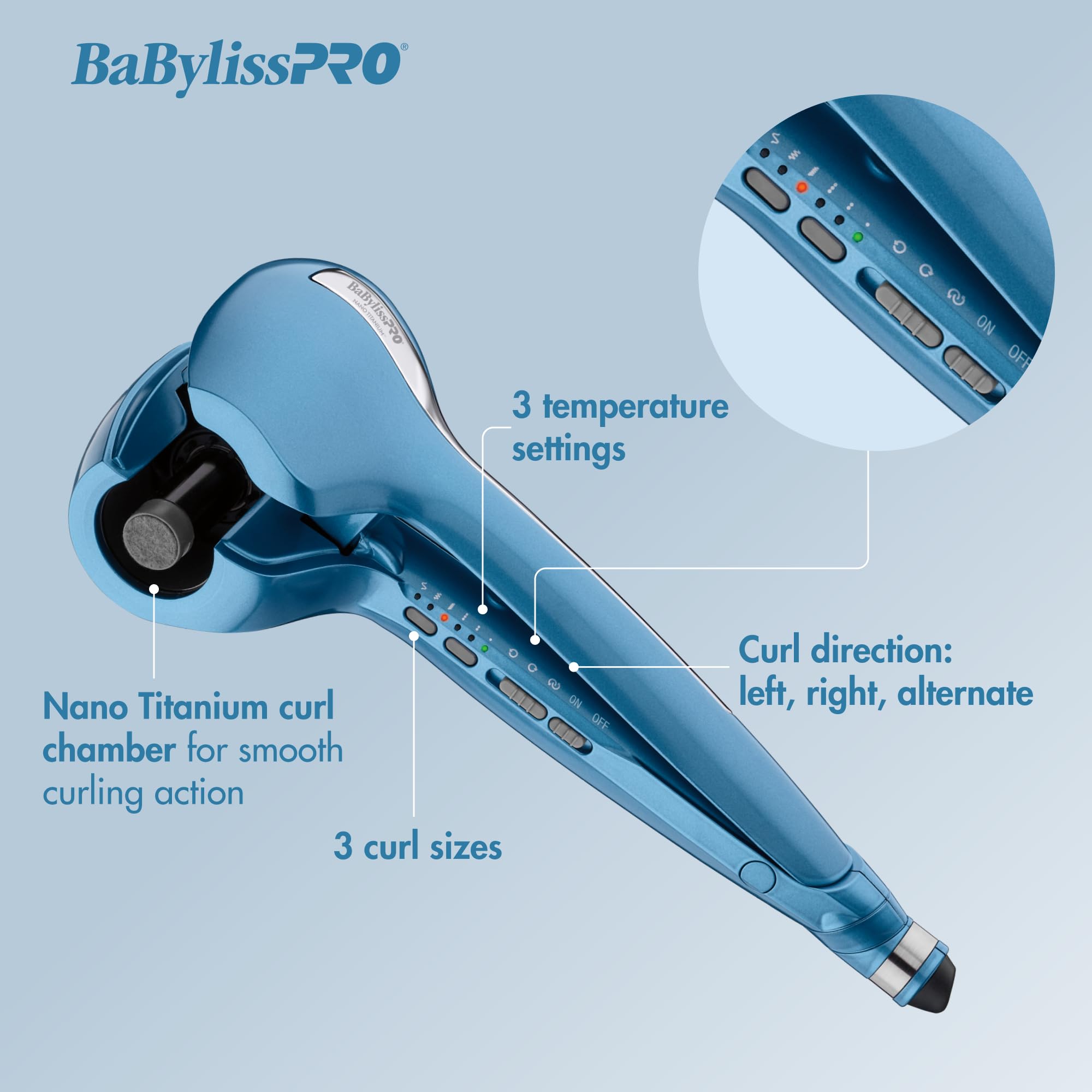 BabylissPRO Nano Titanium Professional Hair Curler Machine, Miracurl 3 ...